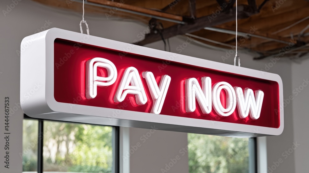 Obraz premium A neon-lit sign reading 