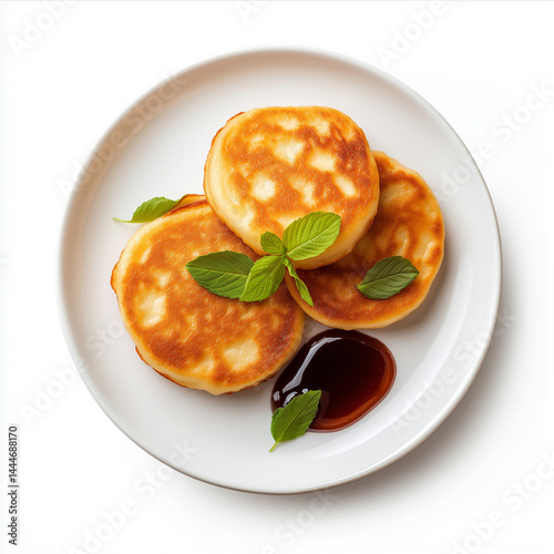 Gourmet Thai Crispy Coconut Pancakes (Kanom Buang) with Pandan Sauce – Elegant Food Presentation photo