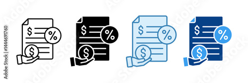 Debt Instrument Icon Set Multiple Style Collection
