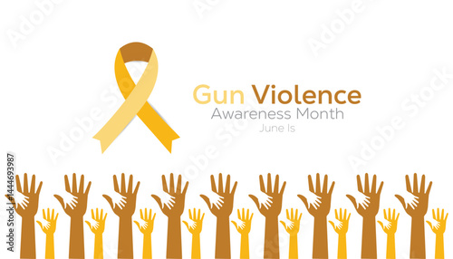 June is Gun Violence Awareness Month. Vector template Design for banner, greeting card, poster, prints, social media post ,flyer , T shirt with background.