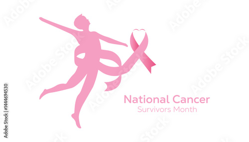 June is National Cancer survivors month . Vector template Design for banner, greeting card, poster, prints, social media post ,flyer , T shirt with background.