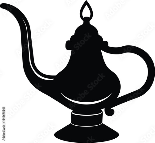 Oil Lamp Silhouette Icon