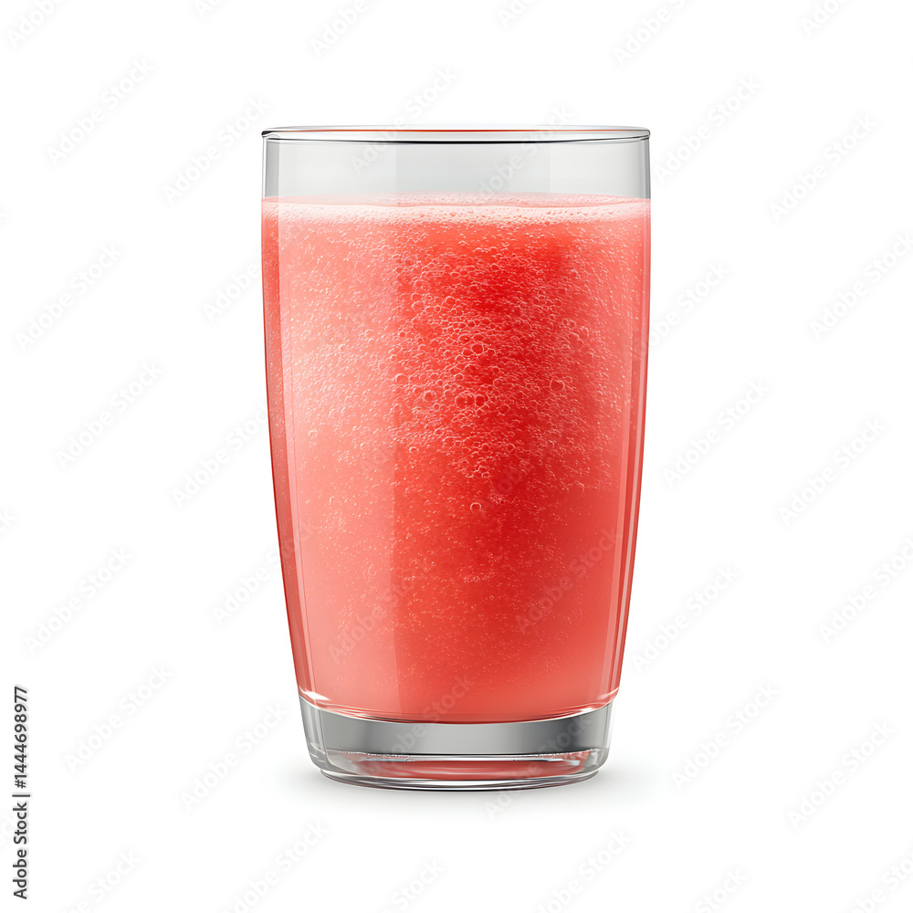Pink Smoothie in Clear Glass on White Background Pink Smoothie in Clear Glass on White Background