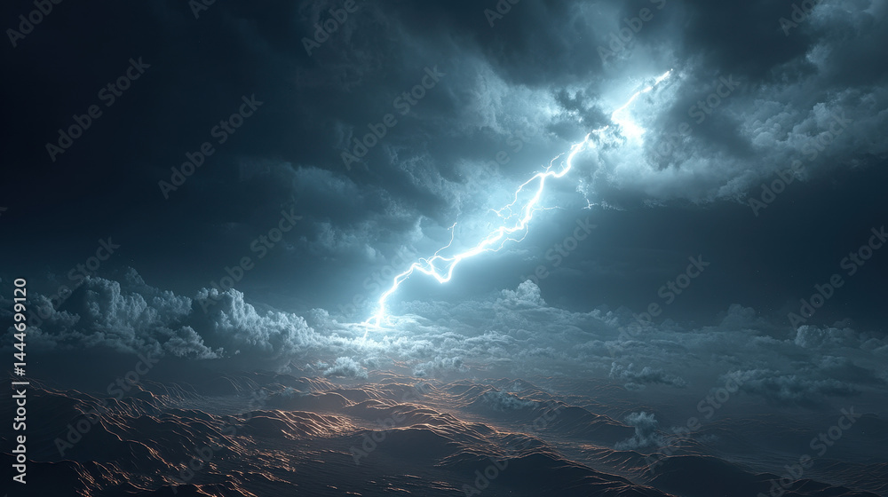 Dramatic Stormy Sky Over Mountains