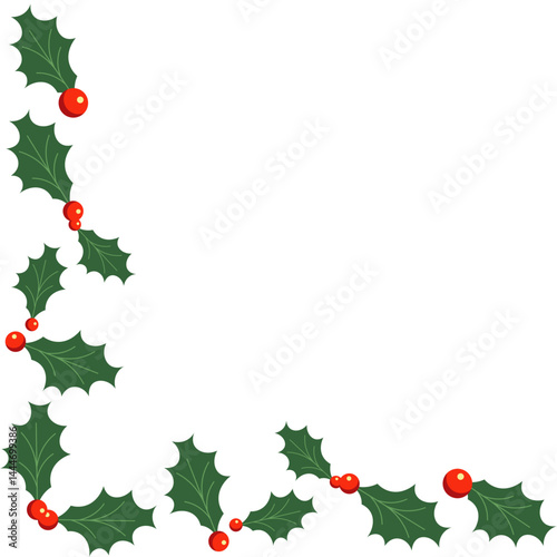 Christmas Holly Berries Corner
