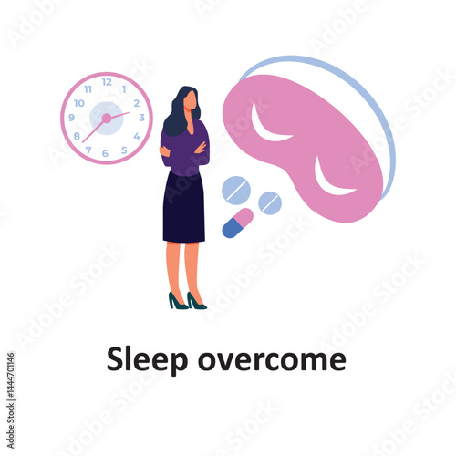 Sleep overcome Vector illustration which can easily modify or edit which can easily modify or edit
