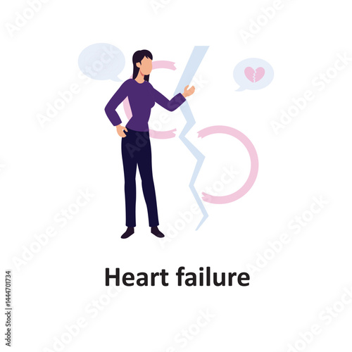 Heart failure Vector illustration which can easily modify or edit which can easily modify or edit