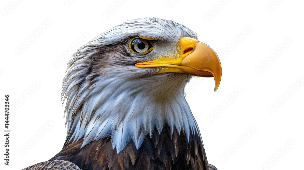 Bald Eagle Portrait on Transparent Background with White Head and Piercing Eyes Bald Eagle Portrait on Transparent Background with White Head and Piercing Eyes