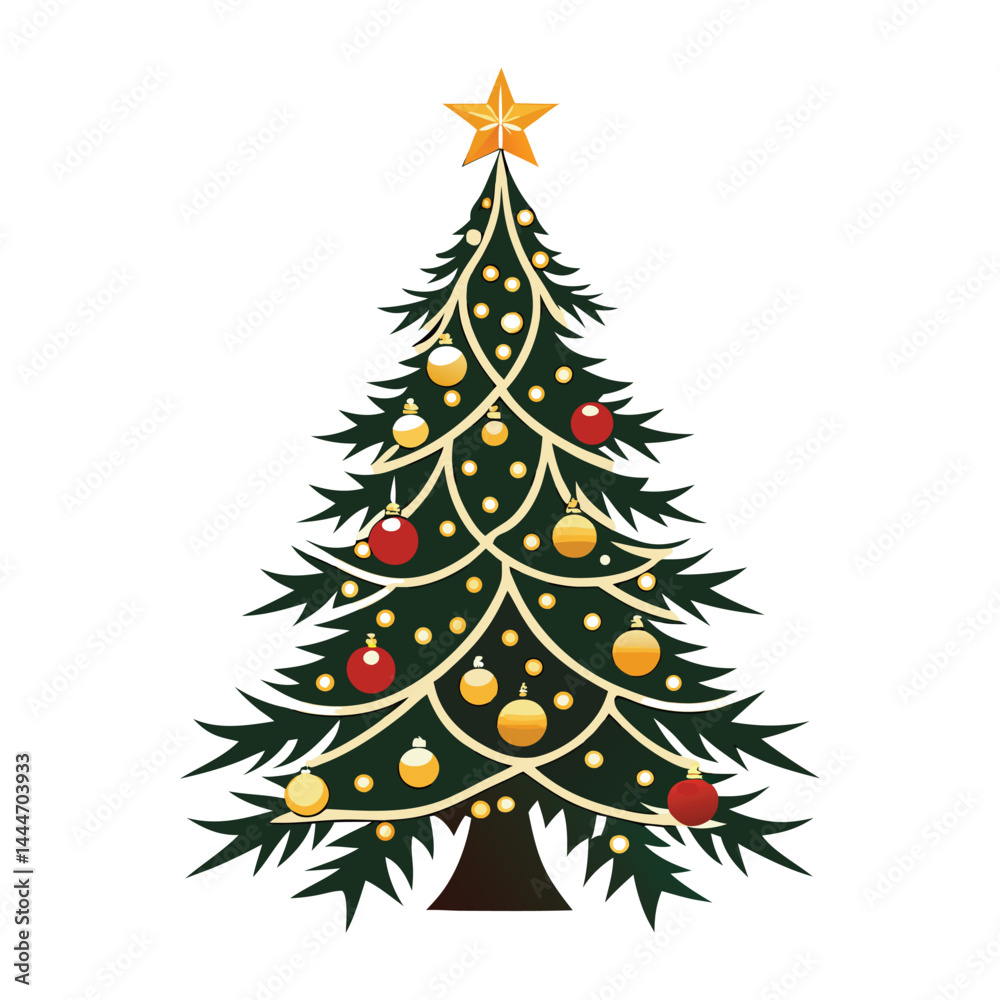 Obraz premium christmas tree on white background