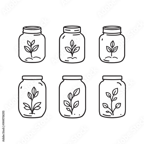 Economy growth symbolized by money plant in jar
