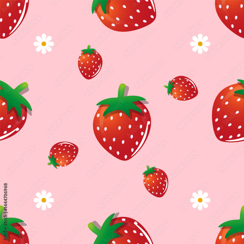 Seamless pattern featuring illustrated strawberries
Seamless pattern featuring illustrated strawberries