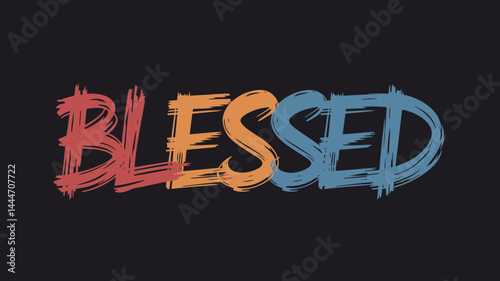 Blessed Slogan Typography T Shirt Design Graphics Vector
