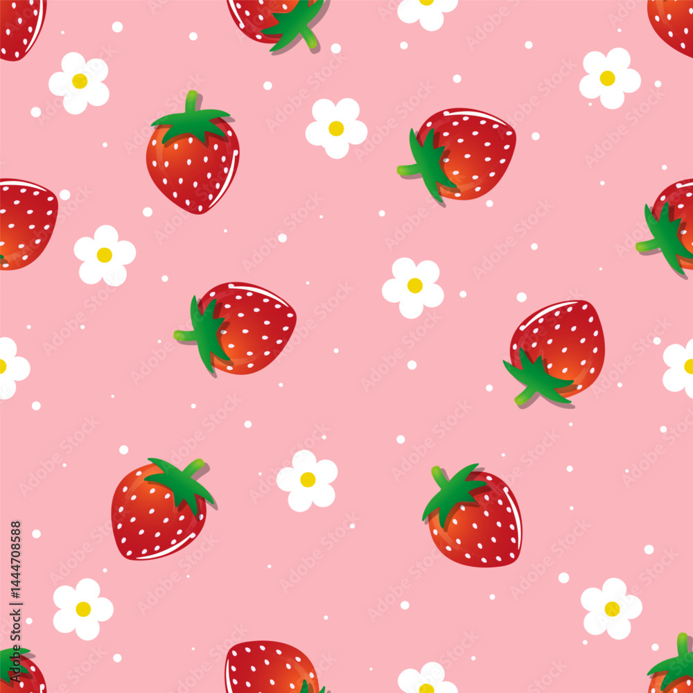 Seamless pattern featuring illustrated strawberries
Seamless pattern featuring illustrated strawberries