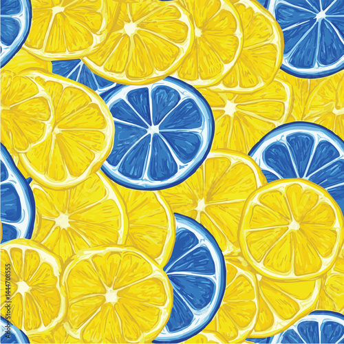 Vector illustration seamless pattern of lemon abstract concept