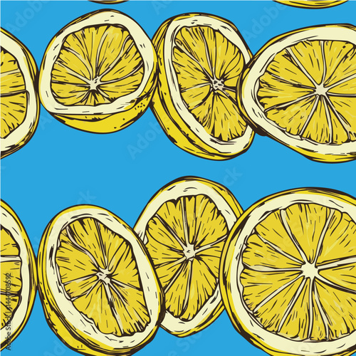 Vector illustration seamless pattern of lemon abstract concept