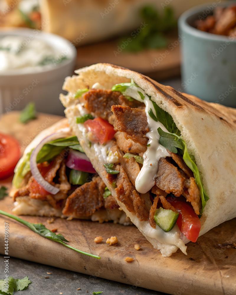 Delicious shawarma cut out. Based on Generative AI
Delicious shawarma cut out. Based on Generative AI