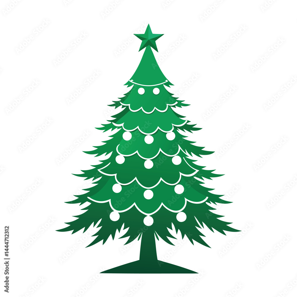 Obraz premium christmas tree on white background