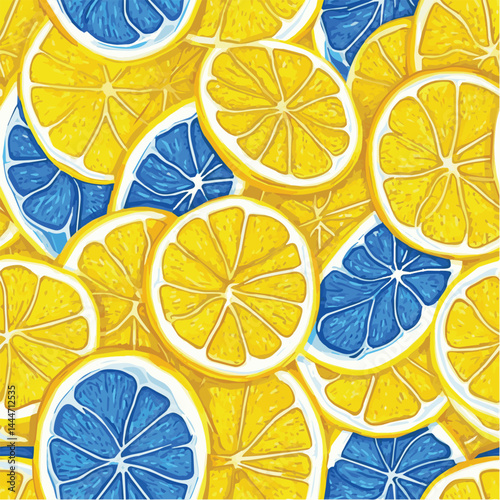 Vector illustration seamless pattern of lemon abstract concept