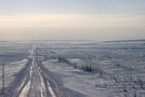 Photos Ice road trucker in a remote area for trucks