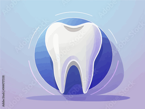 tooth on blue background