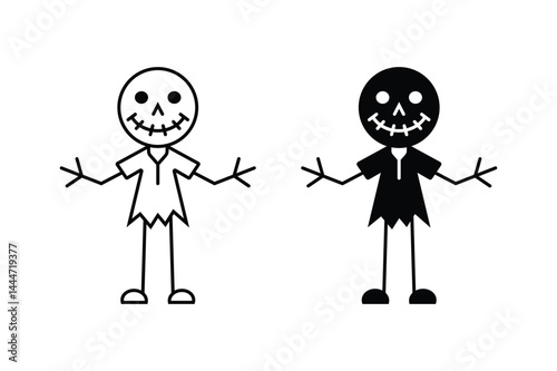Halloween scarecrow silhouette art