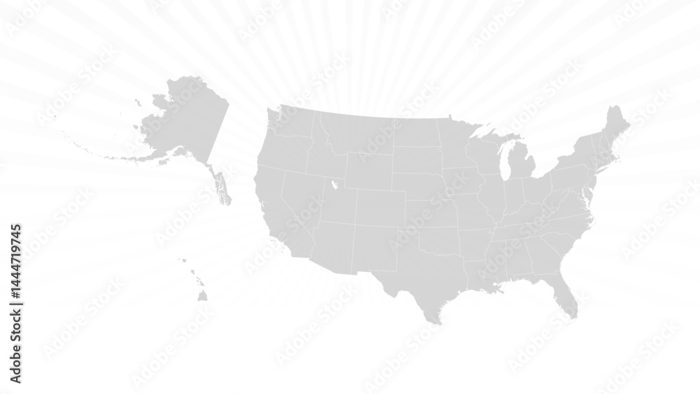 Obraz premium USA map Background White grey soft