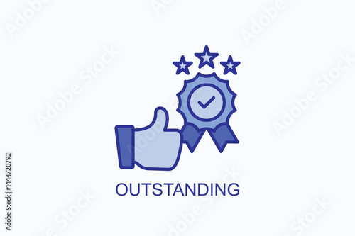 Outstanding Icon Or Logo Isolated Illustration