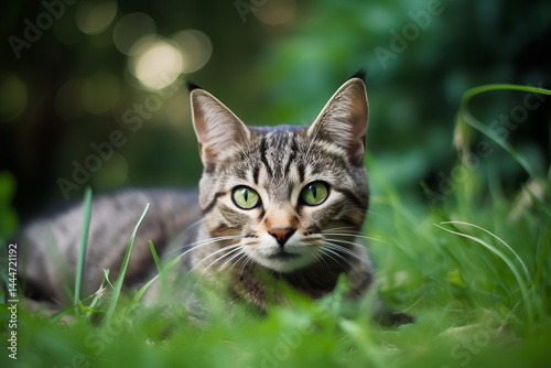 Wallpaper Mural Cat Resting on the Grass Torontodigital.ca