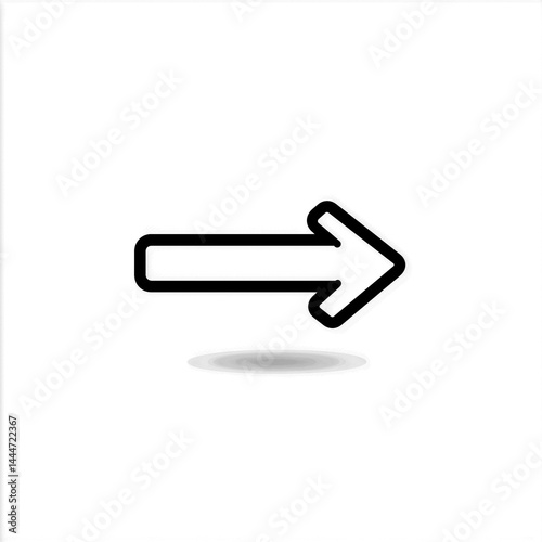 Minimalist left arrow outlined vector icon isolated on a transparent or white background.