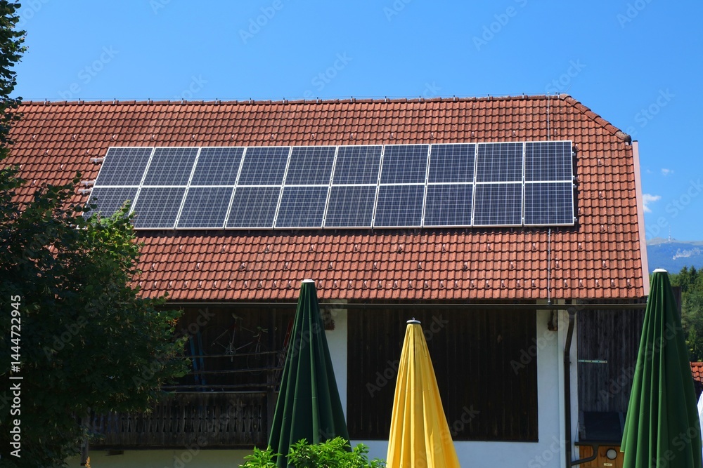 Old barn roof solar panels in Austria