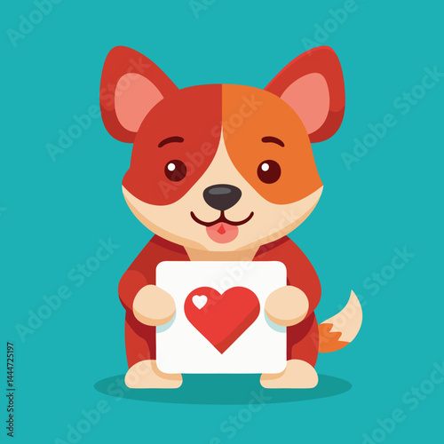 Celebrate Valentine's Day with this adorable flat design greeting card featuring a cute dog, perfect for spreading love and joy.
