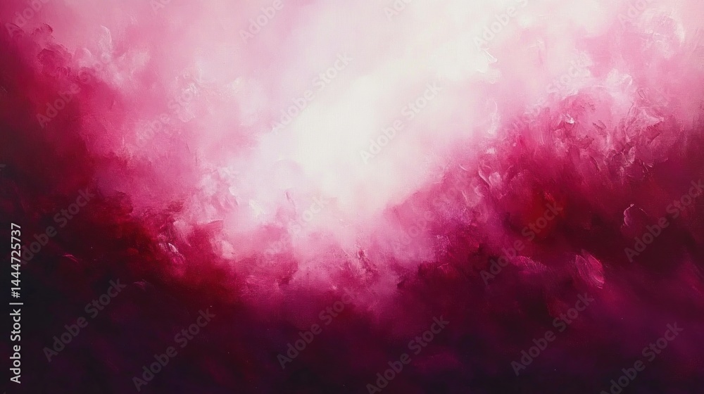 Fototapeta premium Abstract painting featuring a vibrant crimson and white gradient.