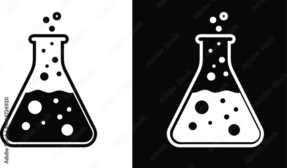 Laboratory Flask Icon - Stock Vector for Science and Chemistry
