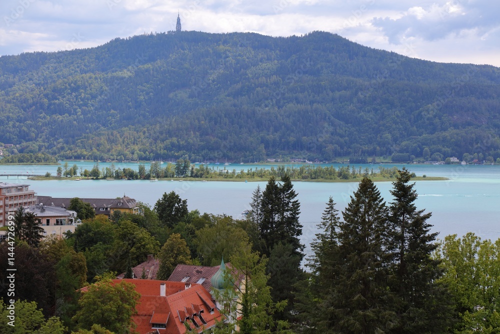 Worthersee mountain lake in Austria