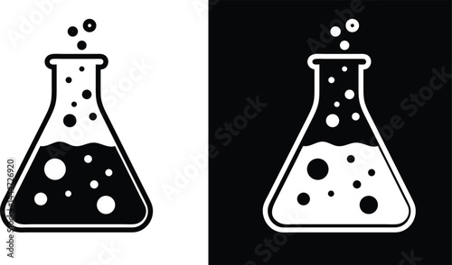 Laboratory Flask Icon - Stock Vector for Science and Chemistry