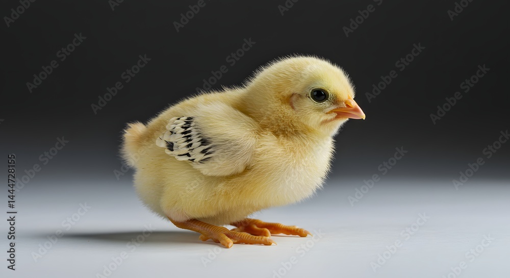 Isolated Yellow Chick Standing on Surface Isolated Yellow Chick Standing on Surface