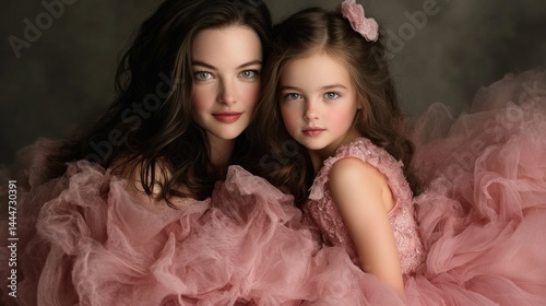 A Timeless Portrait: Mother and Daughter in Pink