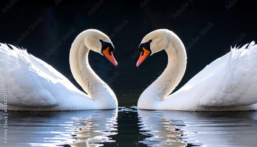 Fototapeta premium two swans on the lake