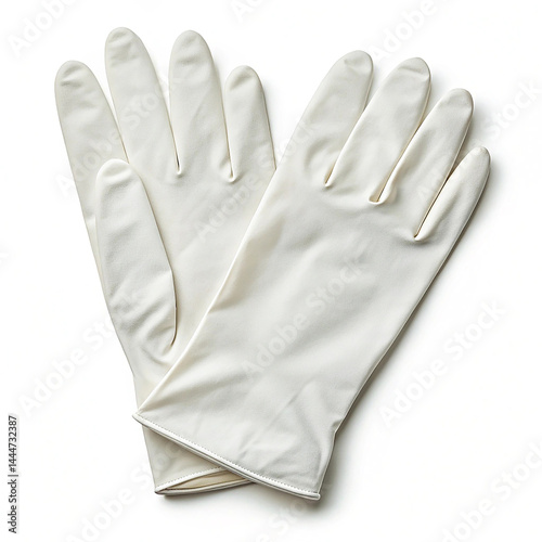 Latex gloves on white background