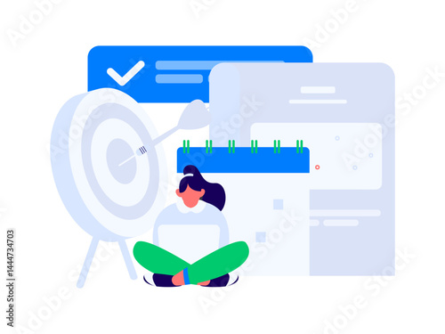 Virtual characters social communication concept business flat vector hand drawn illustration
