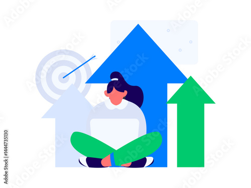 Virtual characters social communication concept business flat vector hand drawn illustration

