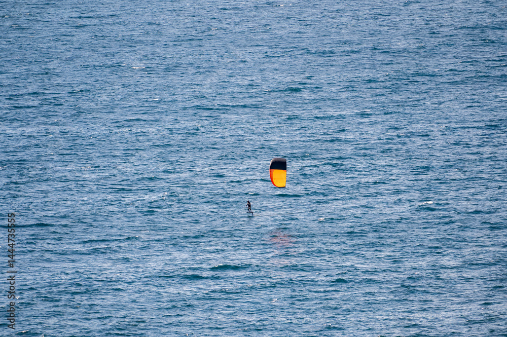 windsurfing on the open seas
