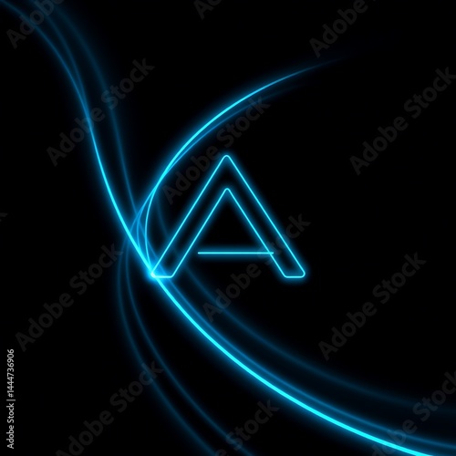 Wallpaper Mural Futuristic tech startup logo, sleek and abstract, neon blue and dark background, 3D gradient effects, perfect for AI, software, or cryptocurrency businesses Torontodigital.ca