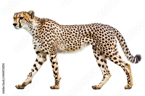 Isolated cheetah mammal illustration in PNG format on white ideal for safari themes and wildlife projects photo