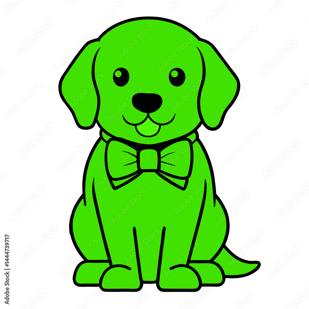 Fototapeta premium green dog png (AI-generated)