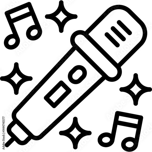 Karaoke Line Icon