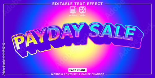 Editable text effect payday sale style