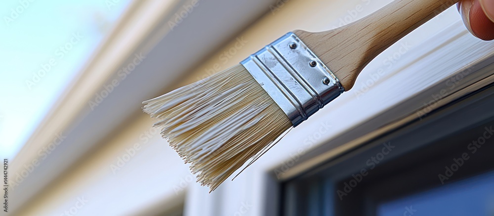 House Painting Exterior Brush Close Up