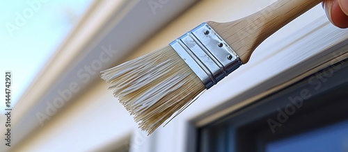 Obraz na płótnie House Painting Exterior Brush Close Up w salonie