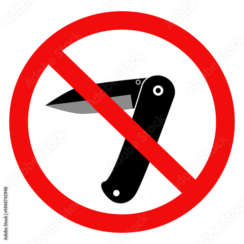 No knife sign, Weapon prohibited icon sign. Vector illustration design